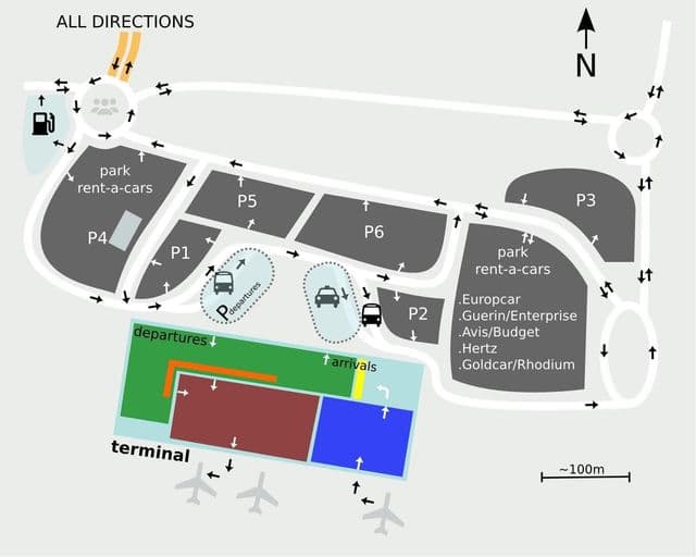 Plan des terminaux aéroport de Seville