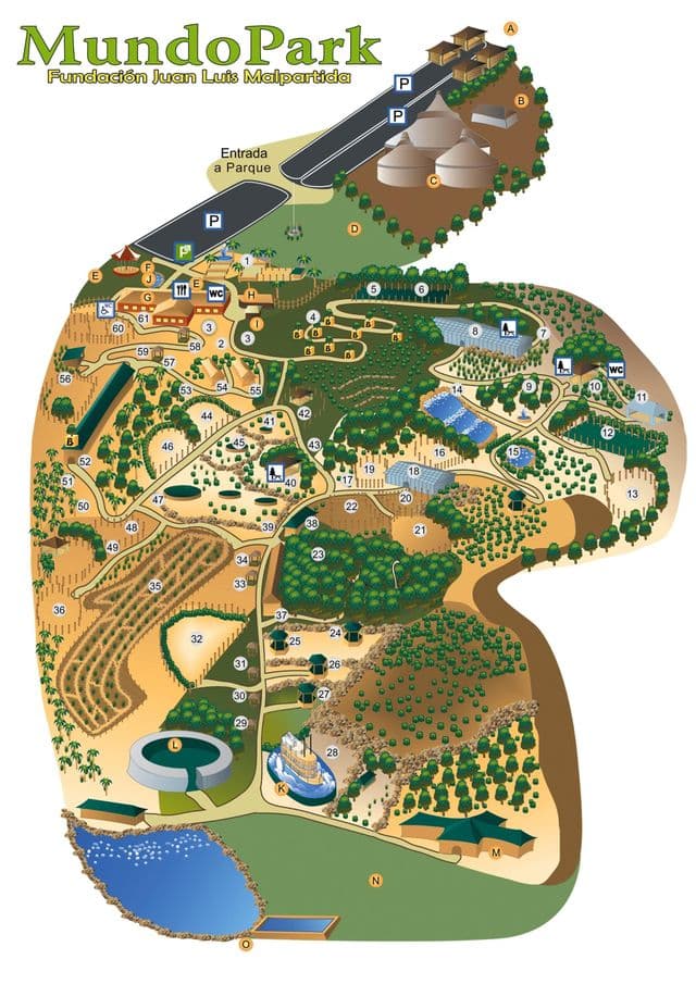 Plan du parc zoologique de Seville