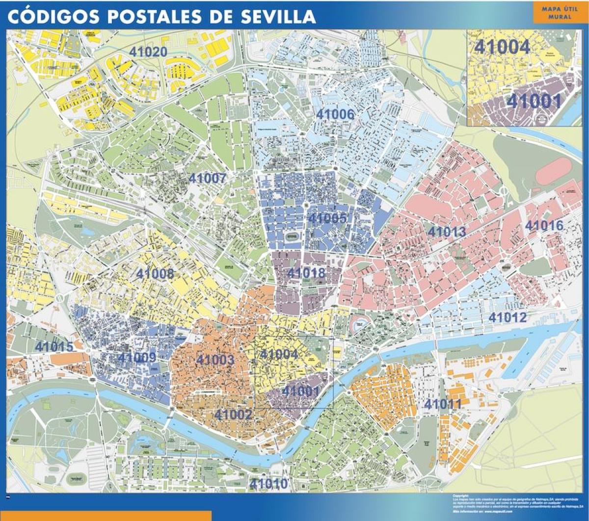 Plan des codes postaux de Seville